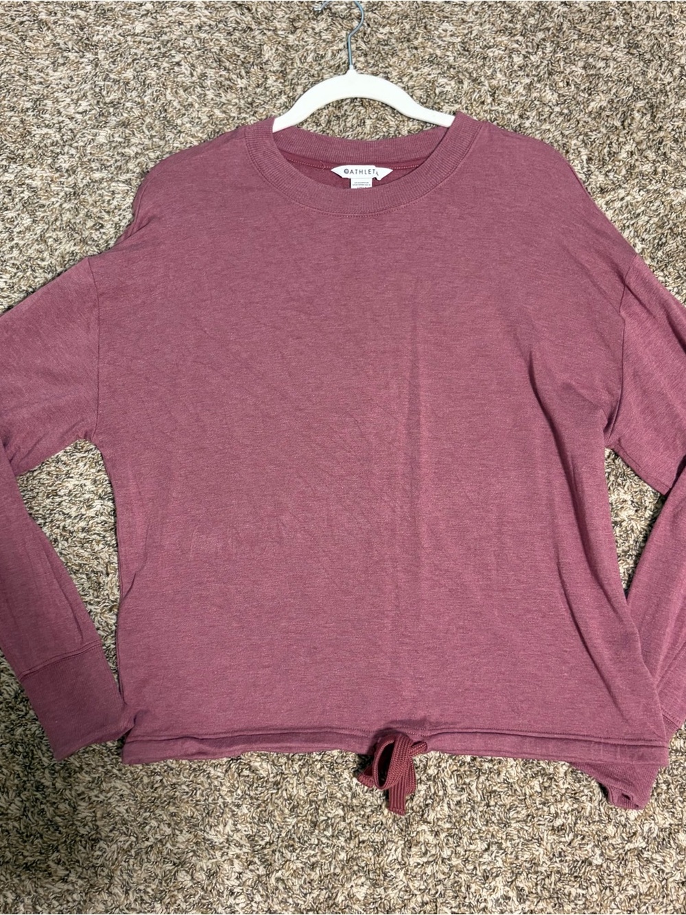 Athleta Mauve Tie-Hem Long Sleeve Tee